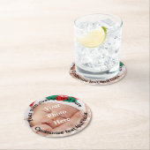 Personalisierte Text- und Fotoschablone Runder Pappuntersetzer (Vor Ort)