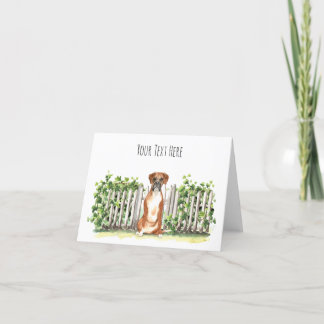 Personalisierte Textgrüßkarte für den Boxer-Hund Dankeskarte