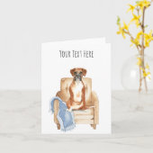 Personalisierte Textgrüßkarte für den Boxer-Hund Karte (Gelbe Blume)
