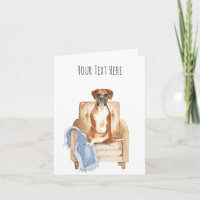 Personalisierte Textgrüßkarte für den Boxer-Hund