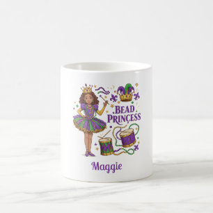 Personalisierte Textilperle Prinzessin - Mardi Gra Kaffeetasse