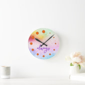 Personalisierte Textuhr mit Punkten Runde Wanduhr (Zuhause)