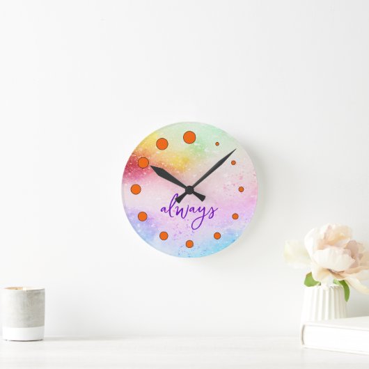 Personalisierte Textuhr mit Punkten Runde Wanduhr (Zuhause)