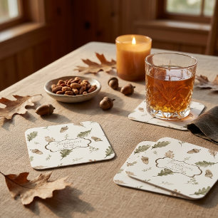 Personalisierte Thanksgiving Club Wasserfarbe-Unte Rechteckiger Pappuntersetzer