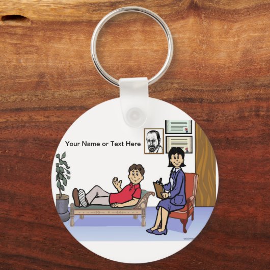 Personalisierte Therapeutin, Beraterin - Cartoon Schlüsselanhänger (Vorderseite)