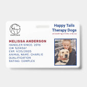 Personalisierte Therapie Hund Tier Foto ID Abzeich Ausweis (Vorderseite)