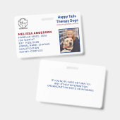 Personalisierte Therapie Hund Tier Foto ID Abzeich Ausweis (Vorder- & Rückseite)
