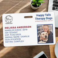 Personalisierte Therapie Hund Tier Foto ID Abzeich
