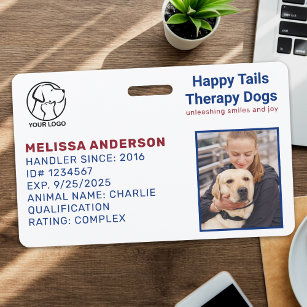 Personalisierte Therapie Hund Tier Foto ID Abzeich Ausweis