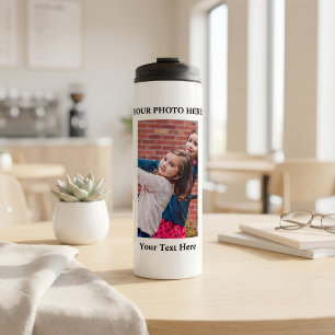 Personalisierte Thermos-Wasserflasche mit Foto Thermosbecher