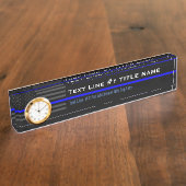 Personalisierte Thin Blue Line American Flag auf Namensplakette (Seite)