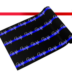 Personalisierte Thin-Blue-Line-Flagge Geschenkpapier