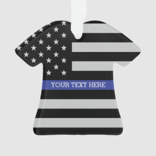 Personalisierte Thin-Blue-Line-Flagge Ornament