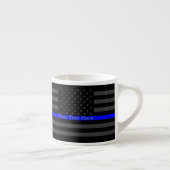 Personalisierte Thin Blue Line Graue US-Flag-Gesch Espressotasse (Rechts)