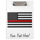 Personalisierte "Thin Red Line"-amerikanische Flag Klemmbrett (Vorderseite)