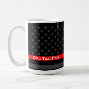 Personalisierte Thin Red Line Graue US-Flag-Anweis Kaffeetasse