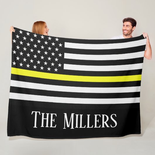 Personalisierte Thin-Yellow-Line-Flagge Fleecedecke (Beispiel)