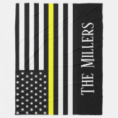 Personalisierte Thin-Yellow-Line-Flagge Fleecedecke (Vorderseite)