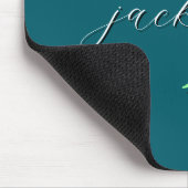 Personalisierte tiefe Teal-Monogramm-Initiale und Mousepad (Ecke)