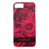 Personalisierte tiefrote Rosen-Blüte Case-Mate iPhone Hülle (Rückseite)