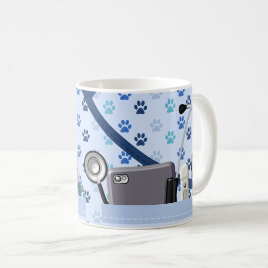 Personalisierte tierärztliche Gestaltung in hellbl Kaffeetasse (VorderseiteRechts)