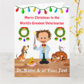 Personalisierte Tierärztliche Weihnachtskarten Män Karte (Gelbe Blume)