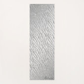 Personalisierte Tierausdrucksilber Glitzer Glam Yogamatte (Vorderseite)