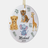 Personalisierte Tiere Elephant Lion Tiger Girafe Keramik Ornament (Rechts)