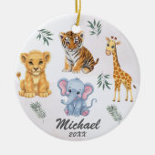 Personalisierte Tiere Elephant Lion Tiger Girafe Keramik Ornament (Vorne)