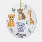 Personalisierte Tiere Elephant Lion Tiger Girafe Keramik Ornament (Links)