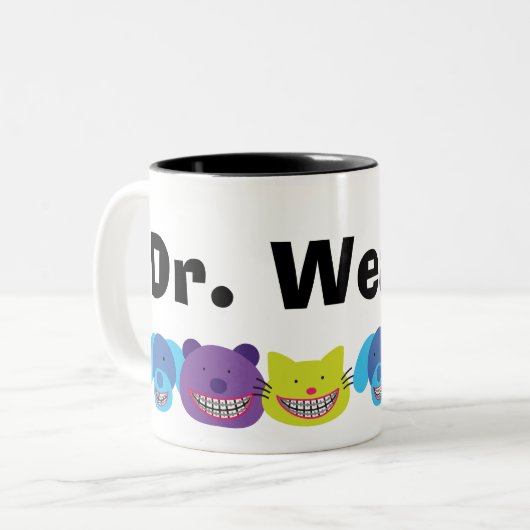 Personalisierte Tiere in KlammernOrthodontists Zweifarbige Tasse (Vorderseite Links)