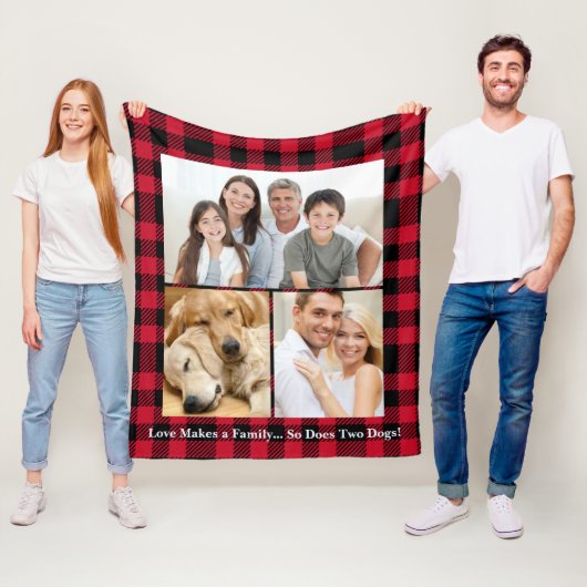 Personalisierte Tierfamilie Fleecedecke (Beispiel)