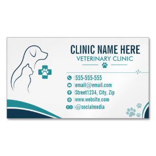 Personalisierte Tierklinik Modern Magnetische Visitenkarte