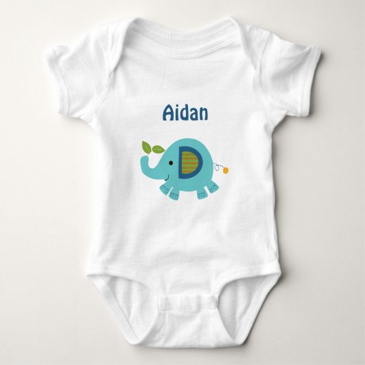 Personalisierte Tierparade Elephant Baby Shirt (Vorderseite)
