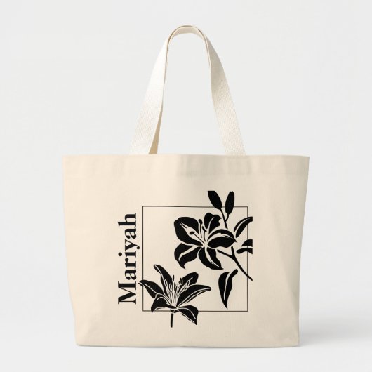 Personalisierte Tiger-Lily-Tote-Tasche Jumbo Stoffbeutel (Vorne)