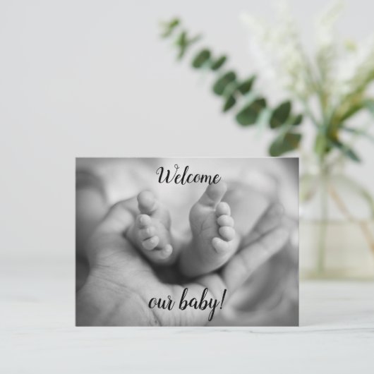 Personalisierte Tiny Baby Toes Postkarte (Stehend Vorderseite)