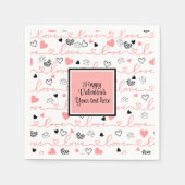 Personalisierte Tisch-Liebes-Text-Kunst Valentinst Serviette (Vorderseite)