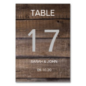 Personalisierte Tischnummer im rustikalen Stil (Vorderseite)