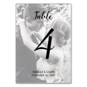 Personalisierte Tischnummer-Karte für Foto Tischnummer (Rückseite)