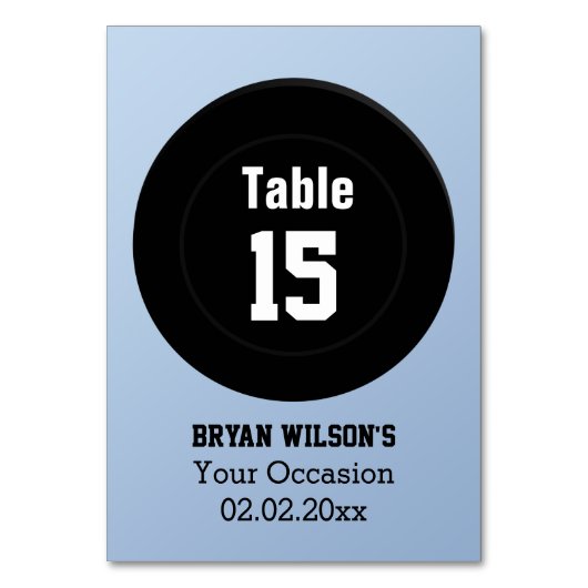 Personalisierte Tischnummern Eishockey-Thema (Vorderseite)