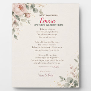 Personalisierte Tochter-Abschlussblumenpoesie Fotoplatte