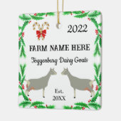 Personalisierte Toggenburg Milchziegenfarm Weihnac Keramikornament (Links)