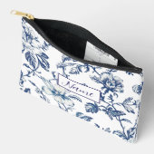 Personalisierte Toilettenbeutel - Blaue Blume Zubehörtasche (Offen)