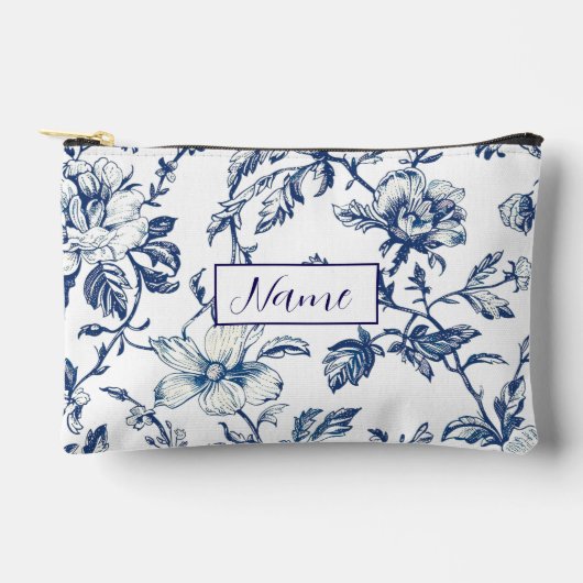 Personalisierte Toilettenbeutel - Blaue Blume Zubehörtasche (Vorderseite)