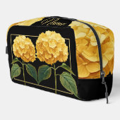 Personalisierte Toilettenbeutel - Gelbes Hydrangea Waschbeutel (Rechte Ecke)