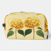 Personalisierte Toilettenbeutel - Gelbes Hydrangea Waschbeutel (Vorderseite)