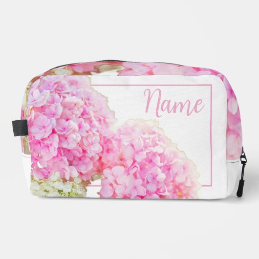 Personalisierte Toilettenbeutel - Pink Hydrangea Waschbeutel (Vorderseite)