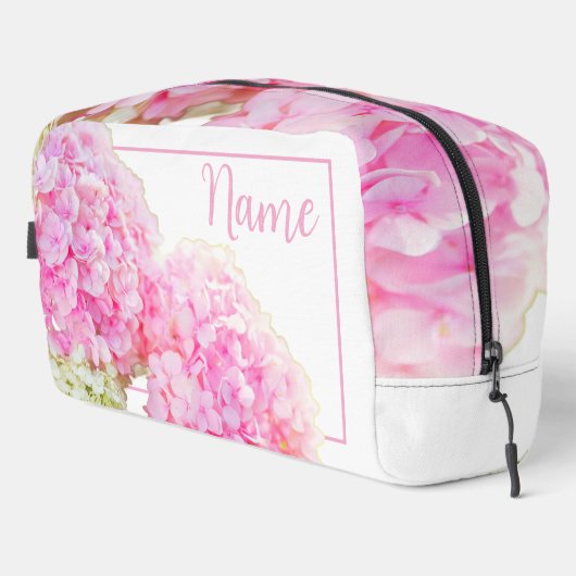 Personalisierte Toilettenbeutel - Pink Hydrangea Waschbeutel (Rechte Ecke)