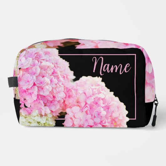 Personalisierte Toilettenbeutel - Pink Hydrangea Waschbeutel (Vorderseite)