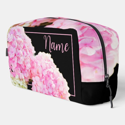 Personalisierte Toilettenbeutel - Pink Hydrangea Waschbeutel (Rechte Ecke)
